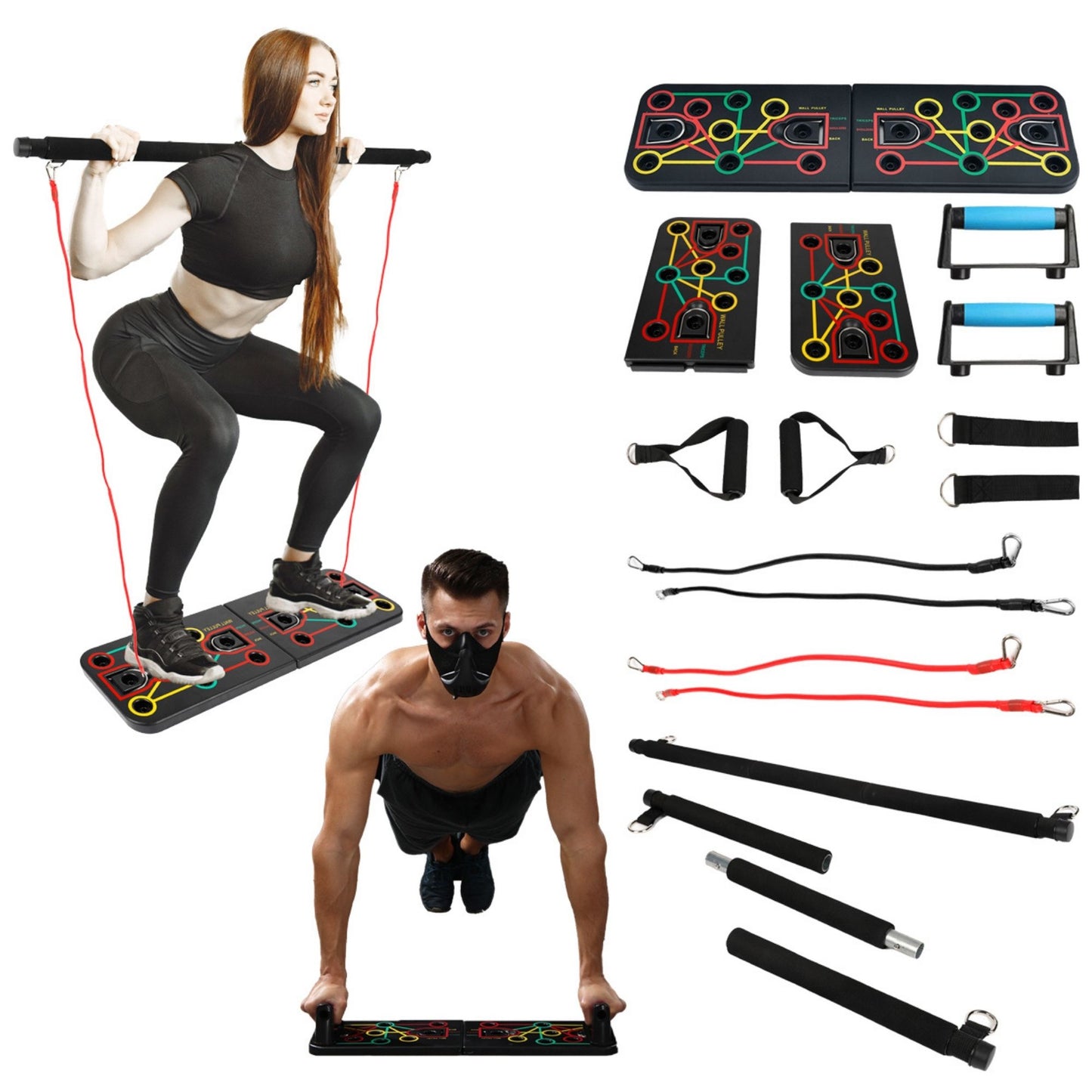 Push Up Board System Fitness Workout Trainer 9 in 1 Exerciser