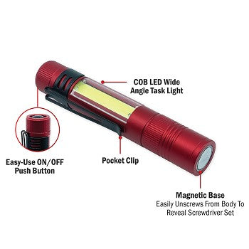 Stinger Multi-Tool | COB LED Task Light With Screwdriver Set